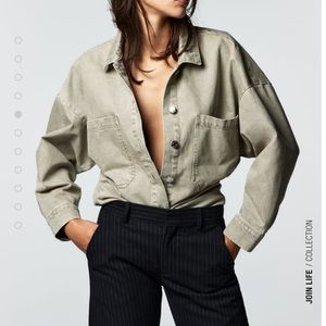 Zara Oversized Pocket Overshirt S